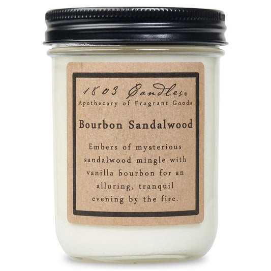 1803 Candle - Bourbon Sandalwood - 14 oz. Glass Jar