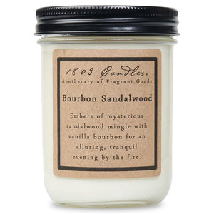 1803 Candle - Bourbon Sandalwood - 14 oz. Glass Jar