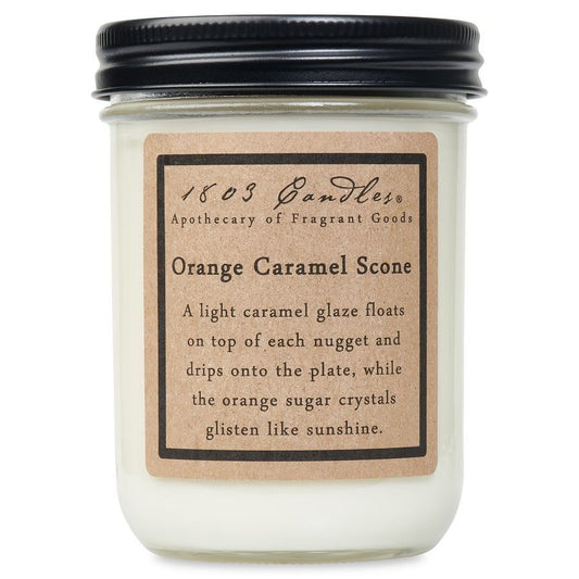 1803 Candle - Orange Caramel Scone - 14 oz. Glass Jar