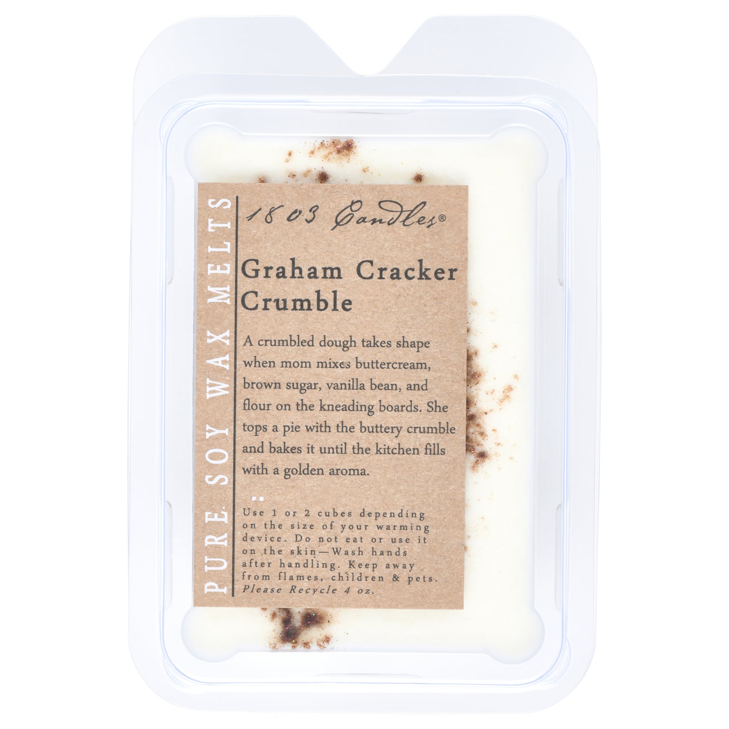 1803 Wax Melters - 4 oz. Pure Soy Wax - Graham Cracker Crumble