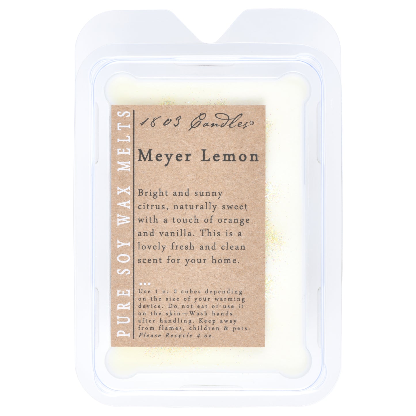 1803 Wax Melters - 4 oz. Pure Soy Wax - Meyer Lemon