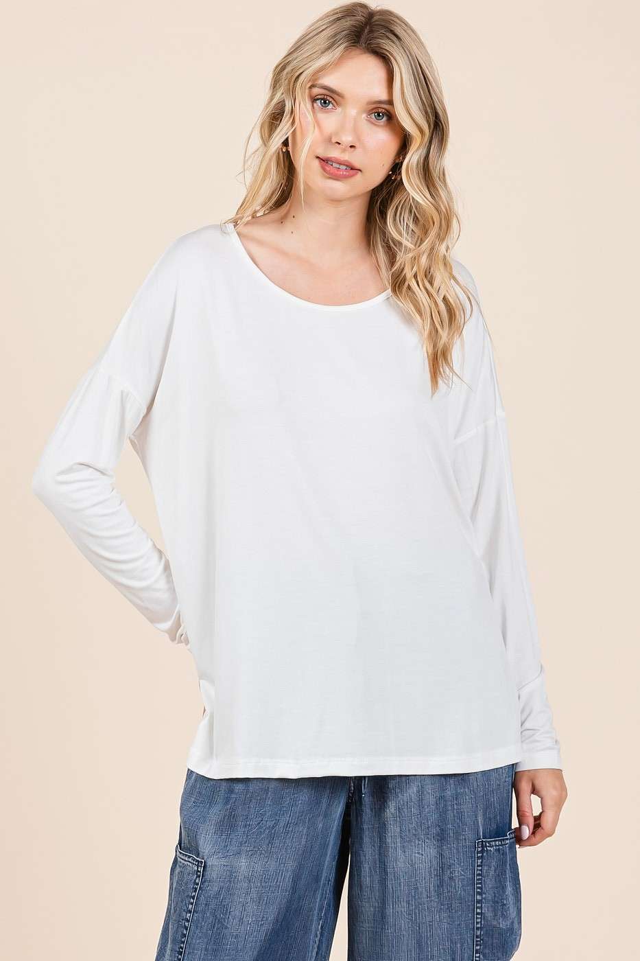 Bamboo Drop Shoulder Long Sleeve Top