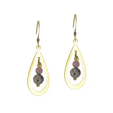 Watermelon Tourmaline Teardrop Earrings