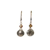 Pyrite and Copper Crystal Earrings