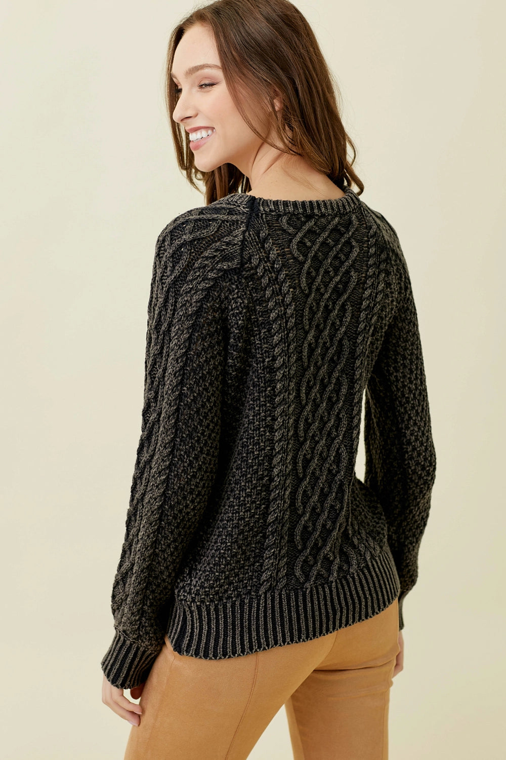 Washed Cable Sweater