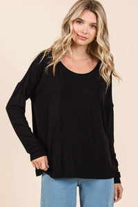 Bamboo Drop Shoulder Long Sleeve Top