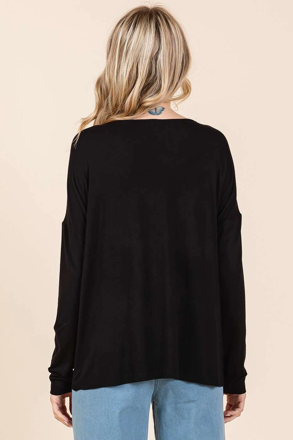 Bamboo Drop Shoulder Long Sleeve Top