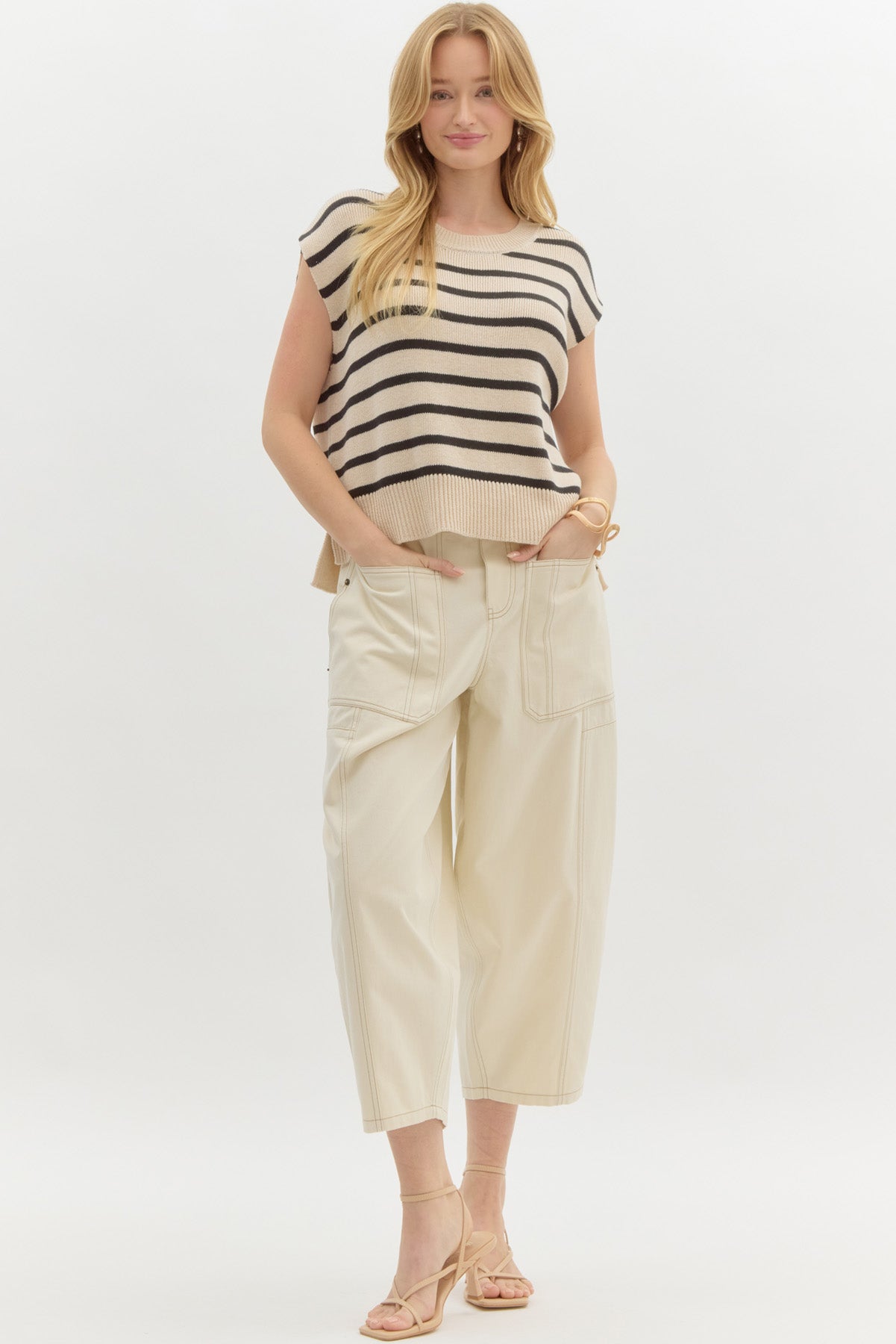 Striped Top - Ecru