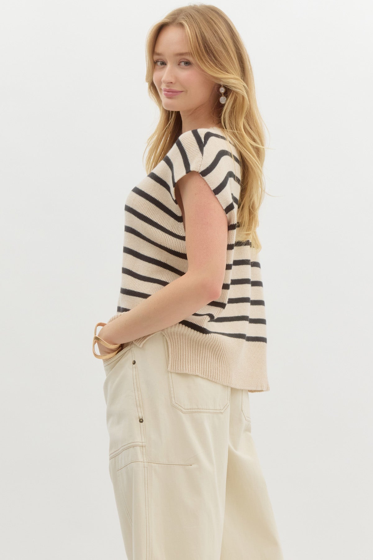 Striped Top - Ecru