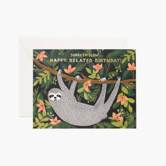 Sloth Belated Birthday Card