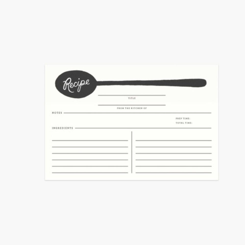 Pack of 12 Charcoal Spoon Recipe Cards