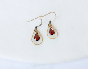 Garnet Teardrop Earrings