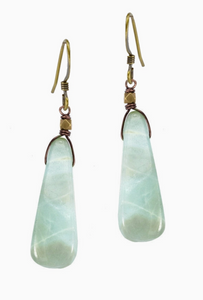 Amazonite Stone Slab Earrings