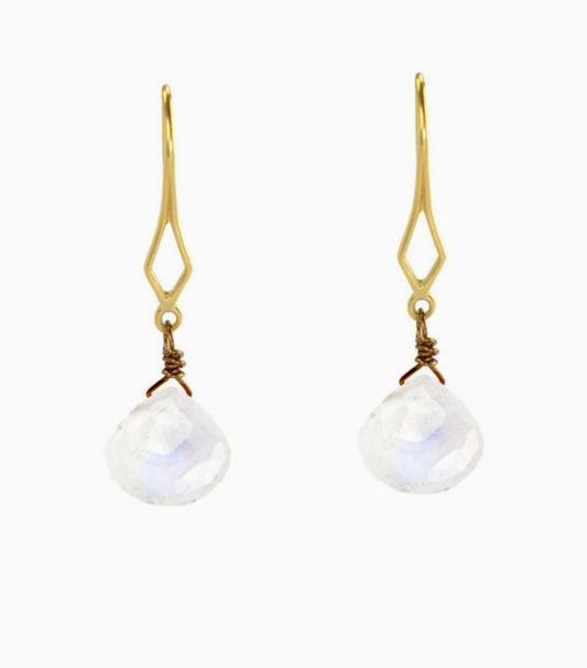 Moonstone Diamond Shaped Earring