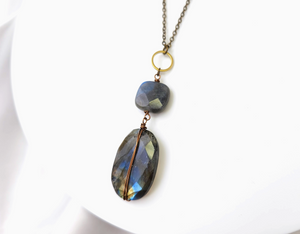 Labradorite Stone Necklace (Long Necklace)