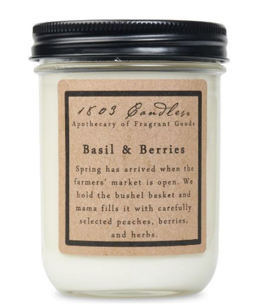 1803 Candle - Basil & Berries - 14 oz. Glass Jar