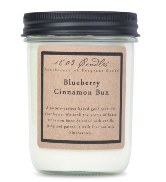 1803 Candle - Blueberry Cinnamon Bun - 14 oz. Glass Jar