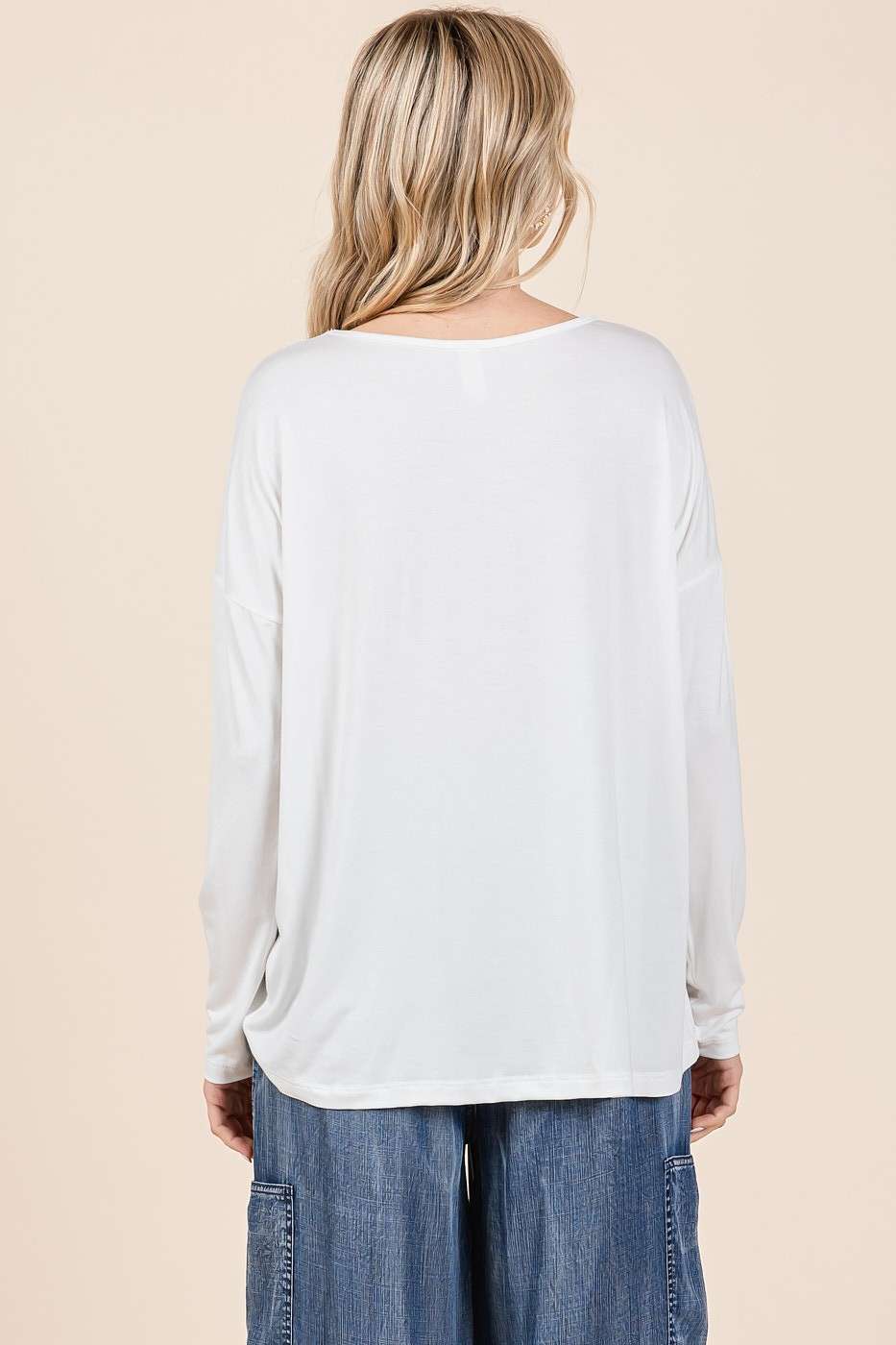 Bamboo Drop Shoulder Long Sleeve Top