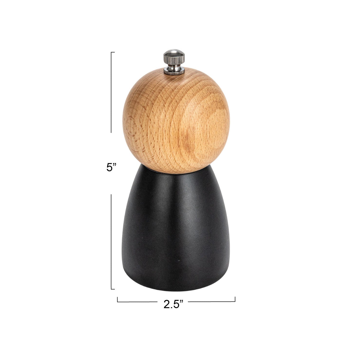 Two-Tone Rubberwood Salt/Pepper Mill (Small & Large)