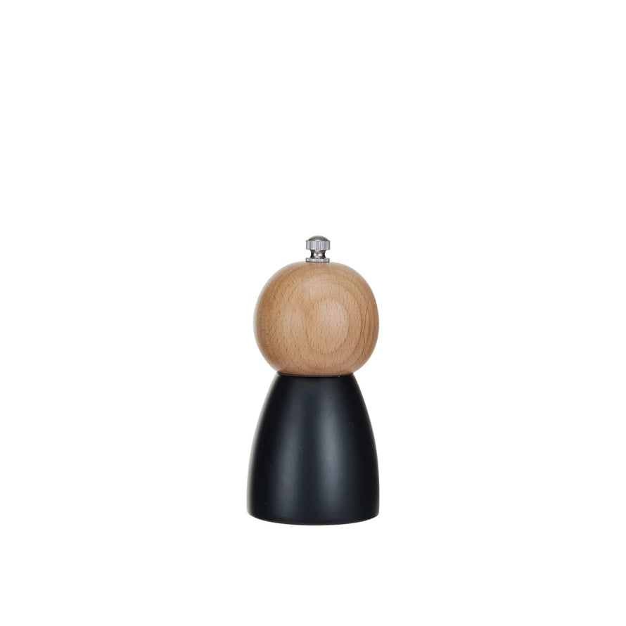 Two-Tone Rubberwood Salt/Pepper Mill (Small & Large)