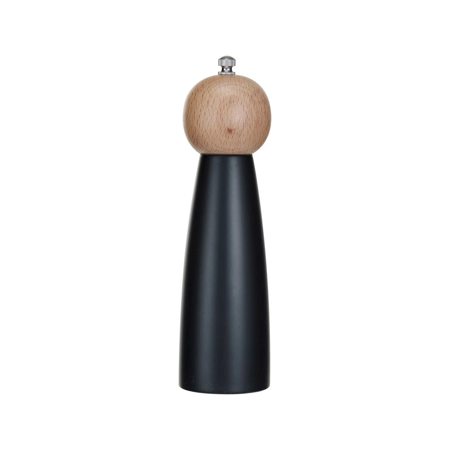 Two-Tone Rubberwood Salt/Pepper Mill (Small & Large)