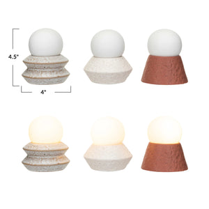 Stoneware LED Orb Light w/ Stand