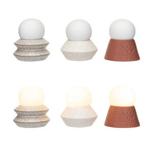 Stoneware LED Orb Light w/ Stand