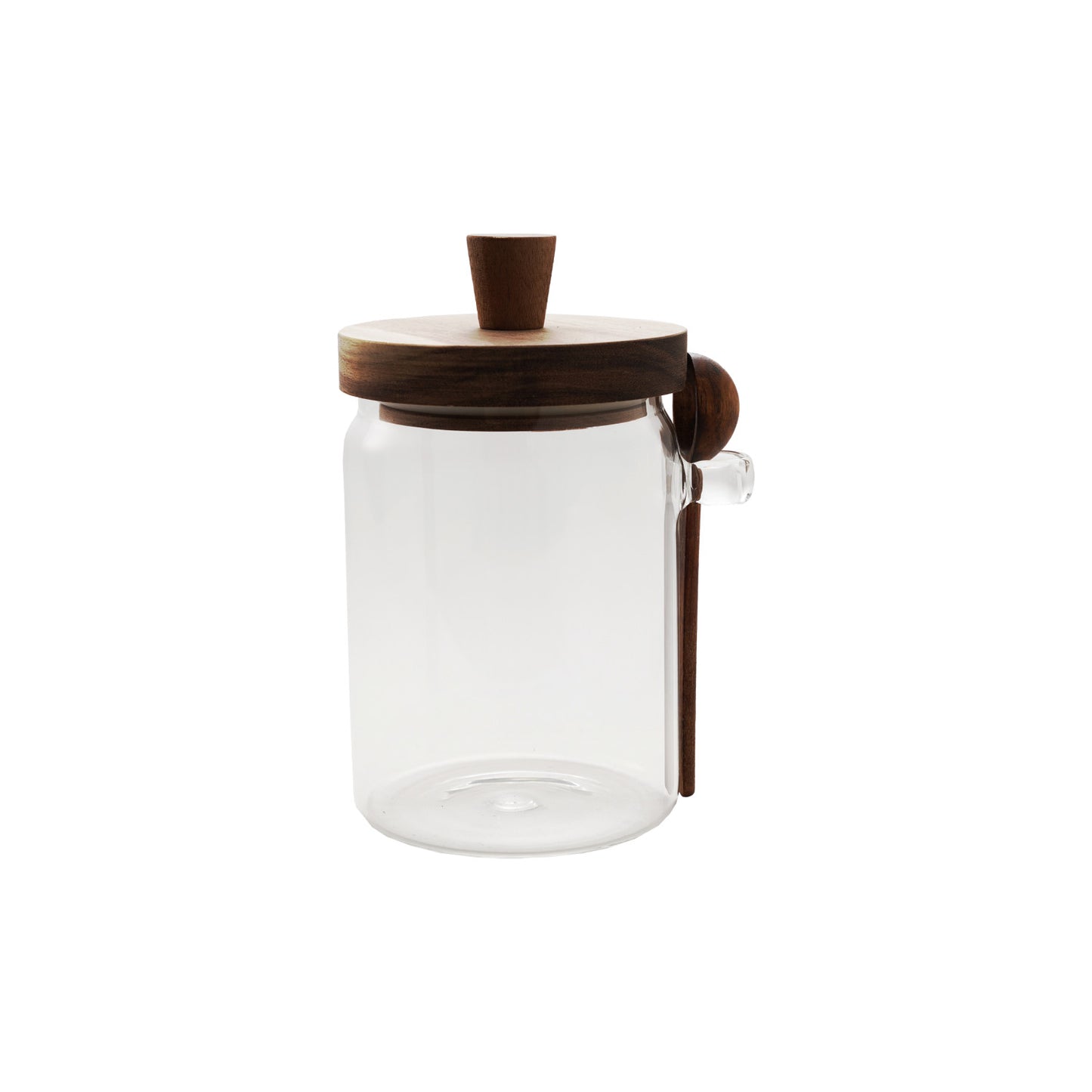 Glass Canister with Wood Lid & Spoon