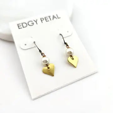 Heart and Pearl Earrings