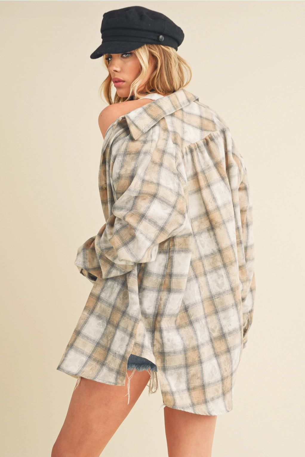 Laura Plaid Washed Flannel Shirt