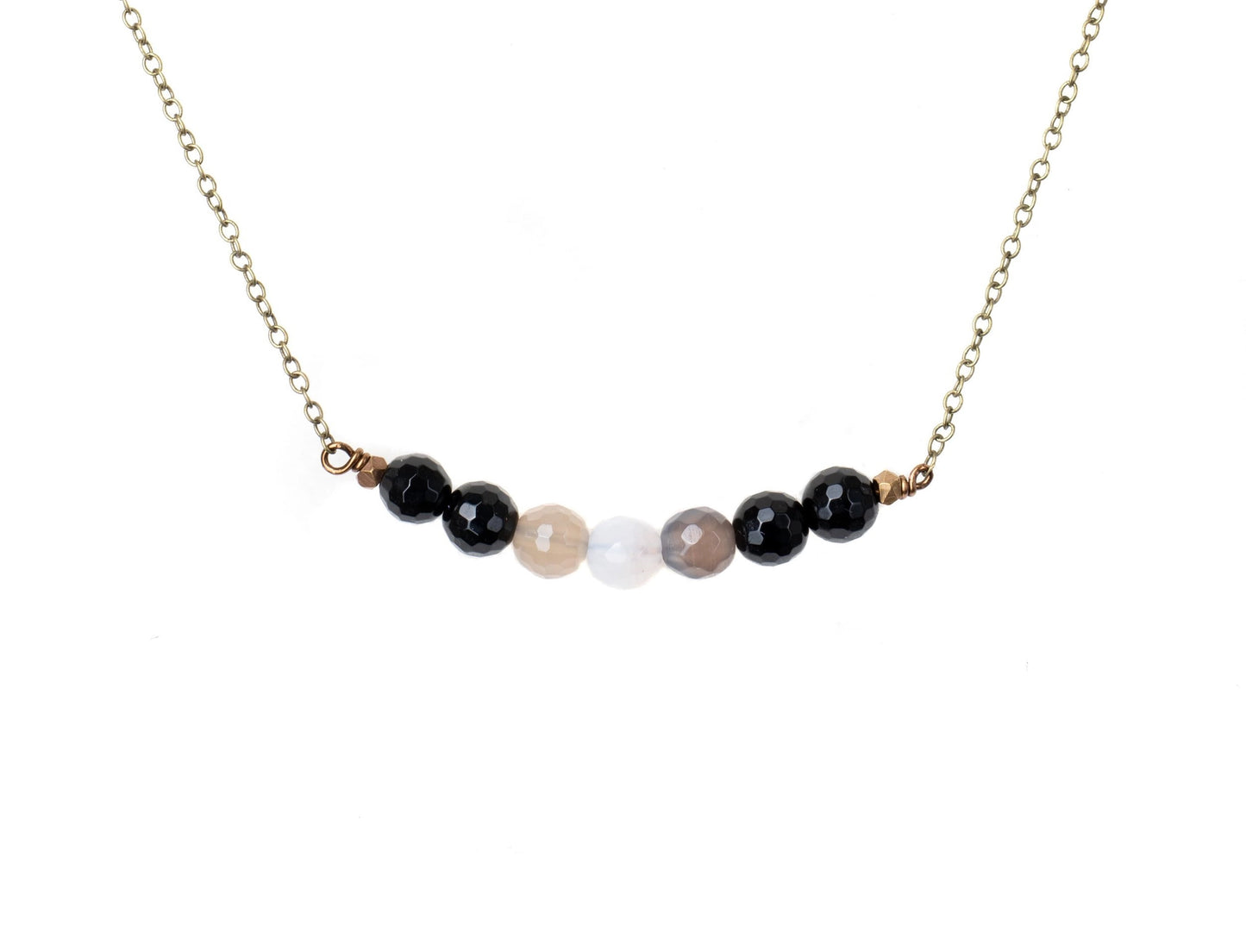 Multi Color Black Onyx Arc Necklace