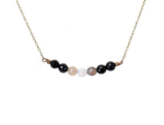 Multi Color Black Onyx Arc Necklace