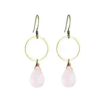 Rose Quartz Hoop Earrings