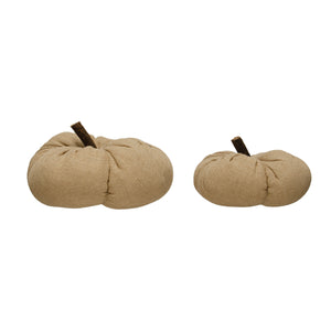 Fabric Pumpkin w/ Wood Stem