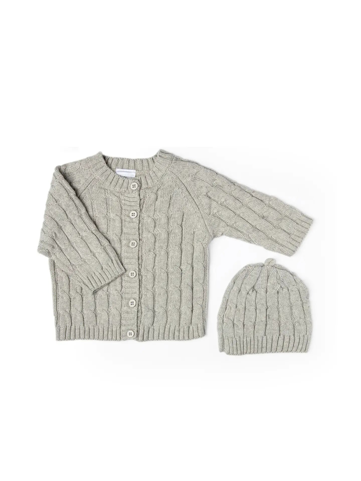 Cable-Knit Cardigan & Beanie