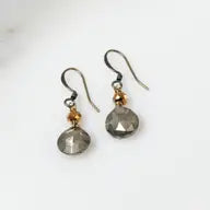 Pyrite and Copper Crystal Earrings
