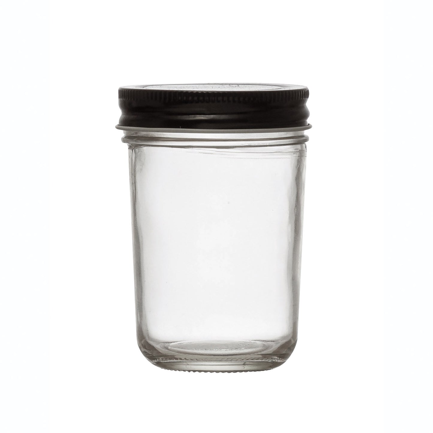 8 oz. Glass Jar with Black Metal Lid