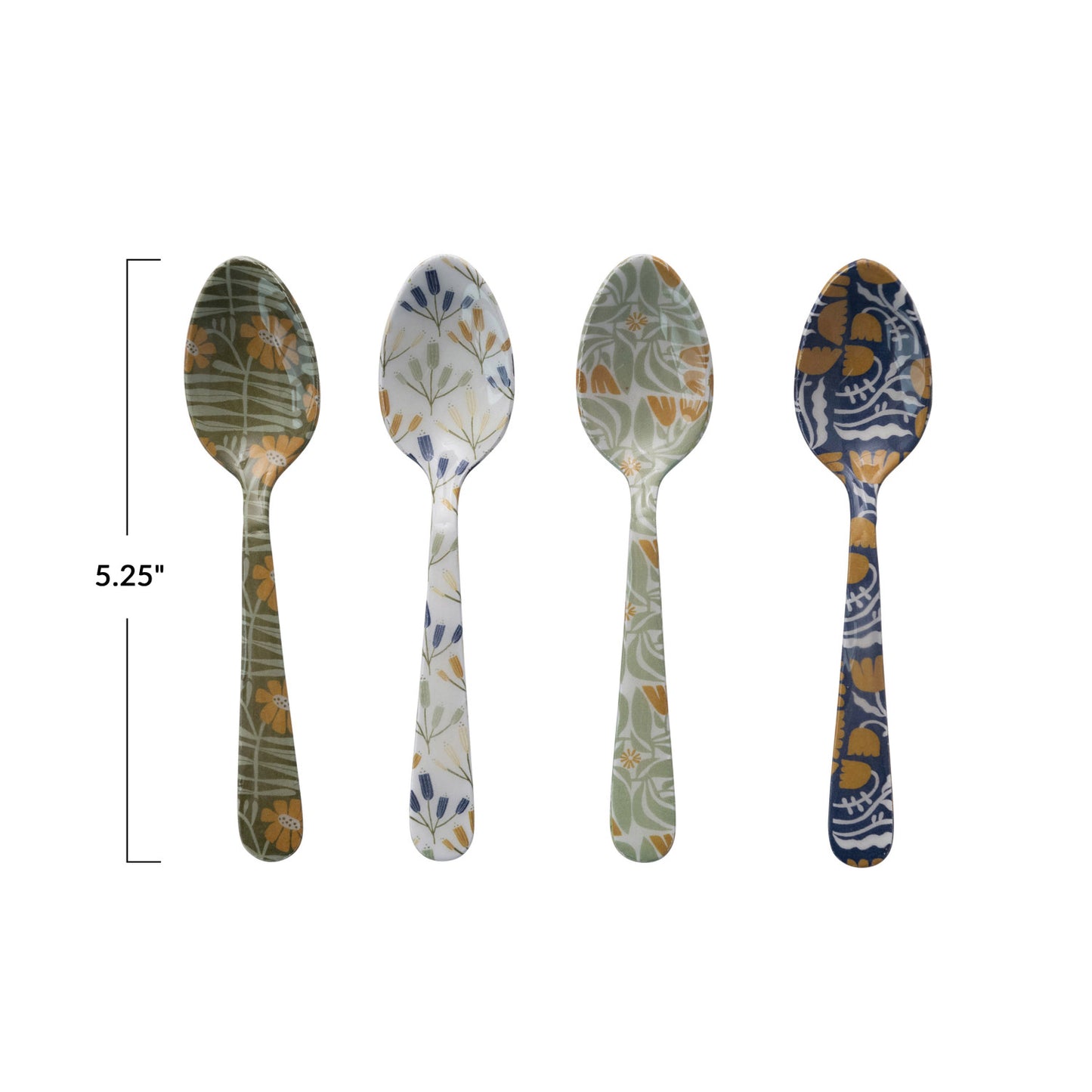 Enameled Stainless Steel Spoon w/ Flowers