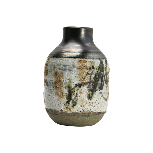 Hand-Painted Stoneware Vase