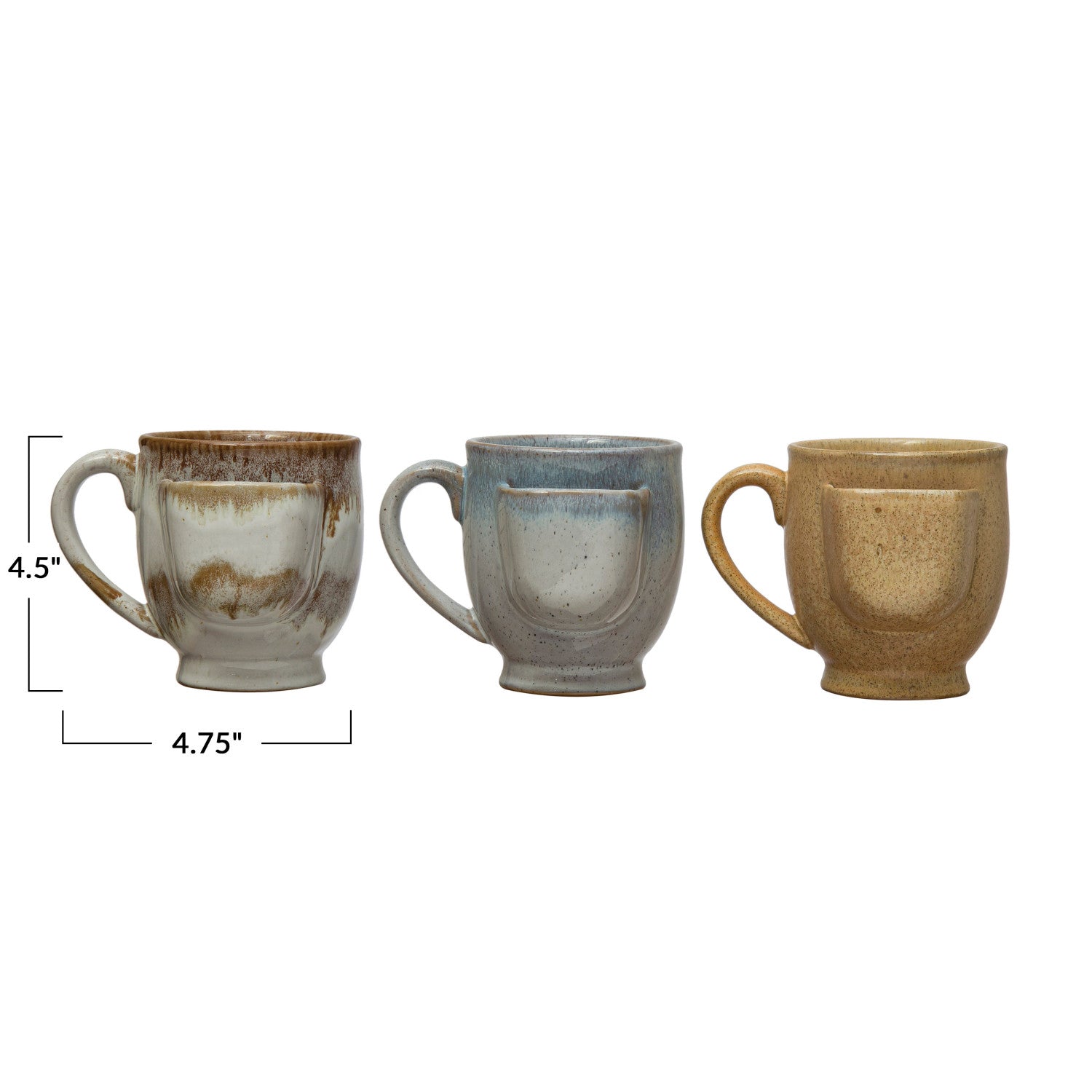 12 oz. Stoneware Mug w/ Tea Bag Holder, Reactive Glaze