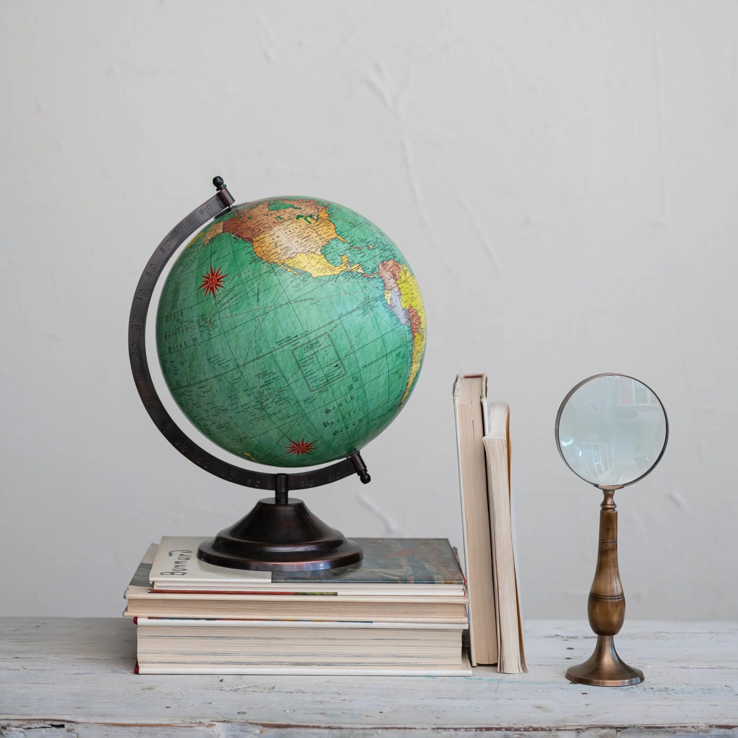 Brass & Bone Magnifying Glass on Stand