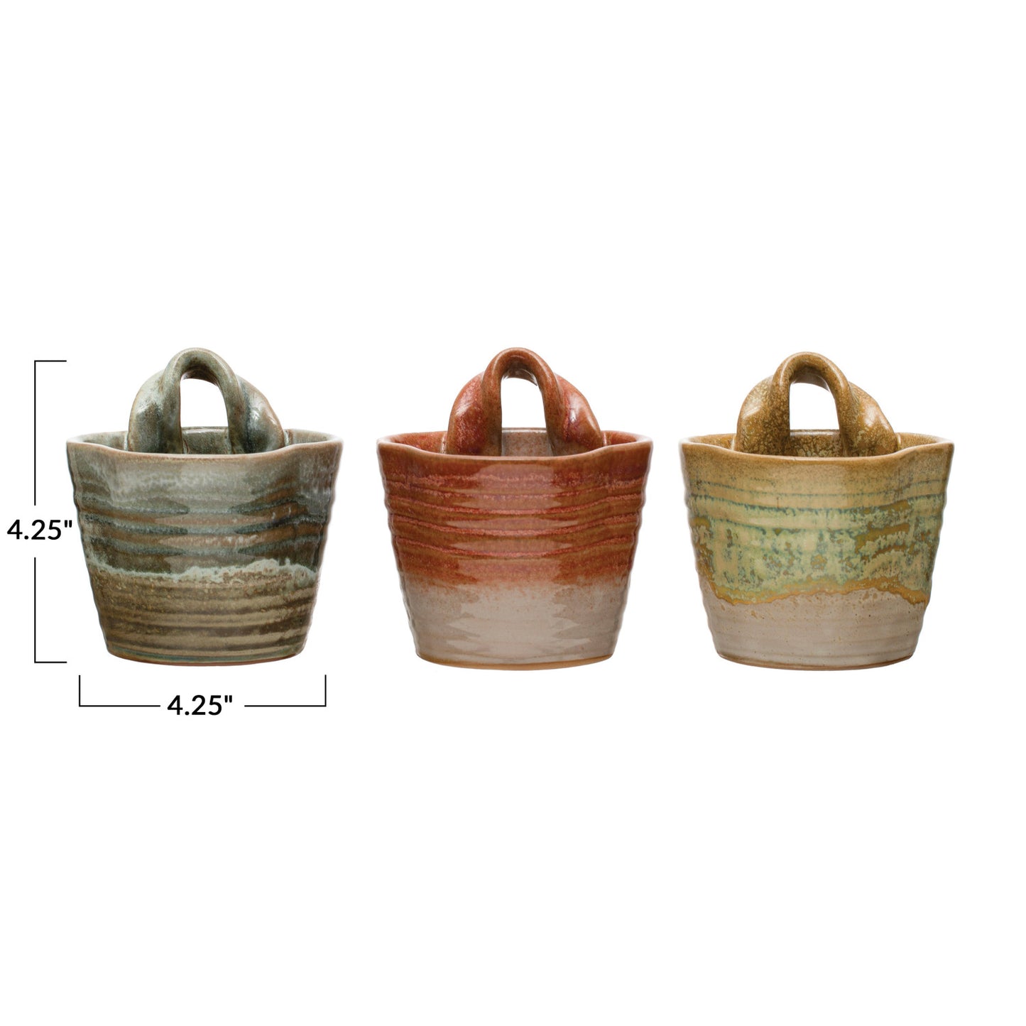 Stoneware Wall Planter, Reactive Glaze