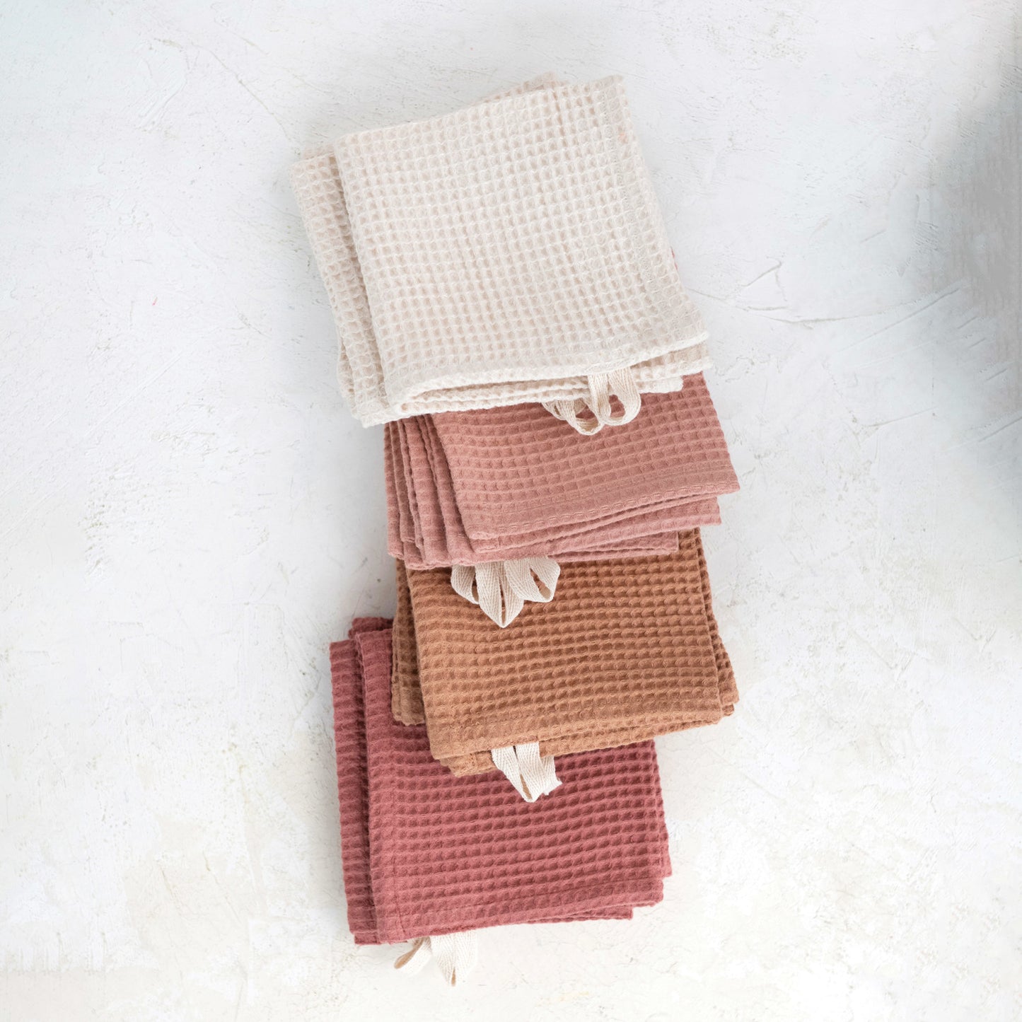 Woven Linen & Cotton Waffle Dish Cloths w/ Loops