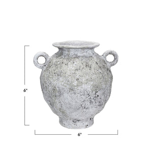Stoneware Vase w/ Handles, Volcano Finish