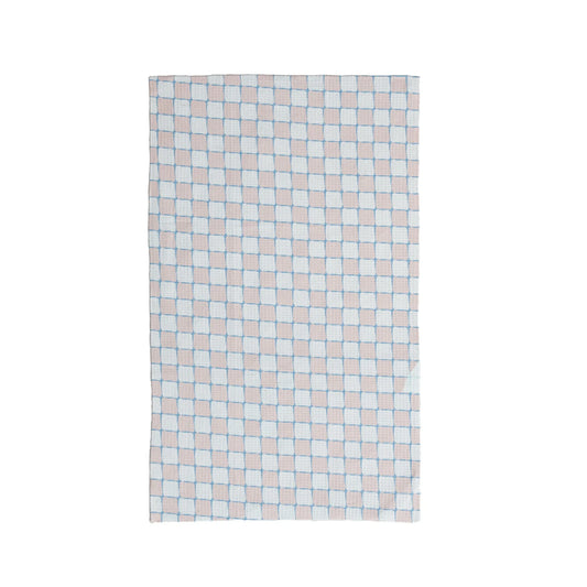 Printed Recycled Microfibre Tea Towel w/ Check Pattern