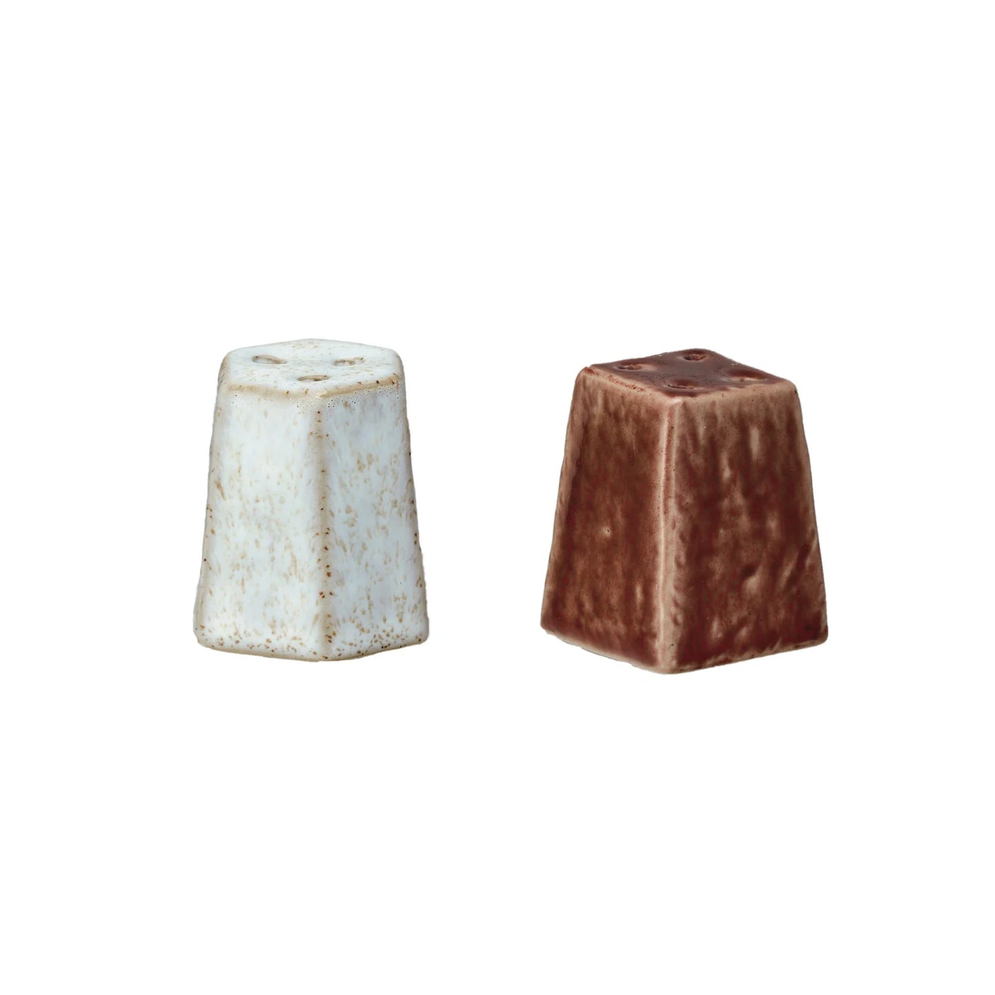 Stoneware Salt & Pepper Shakers, Set of 2