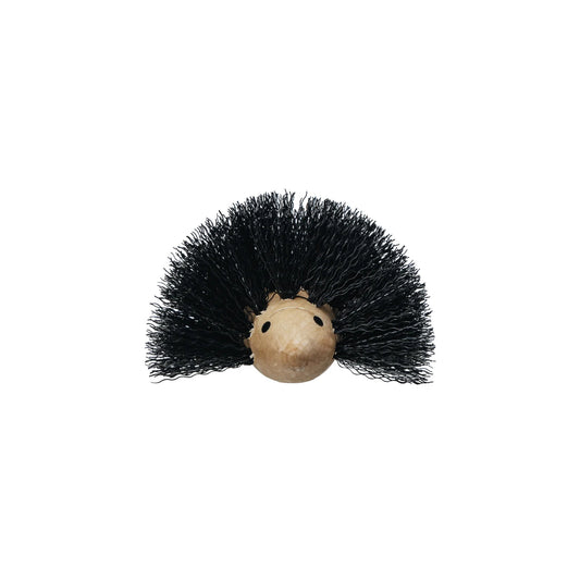 Wood & Plastic Hedgehog Shaped Brush