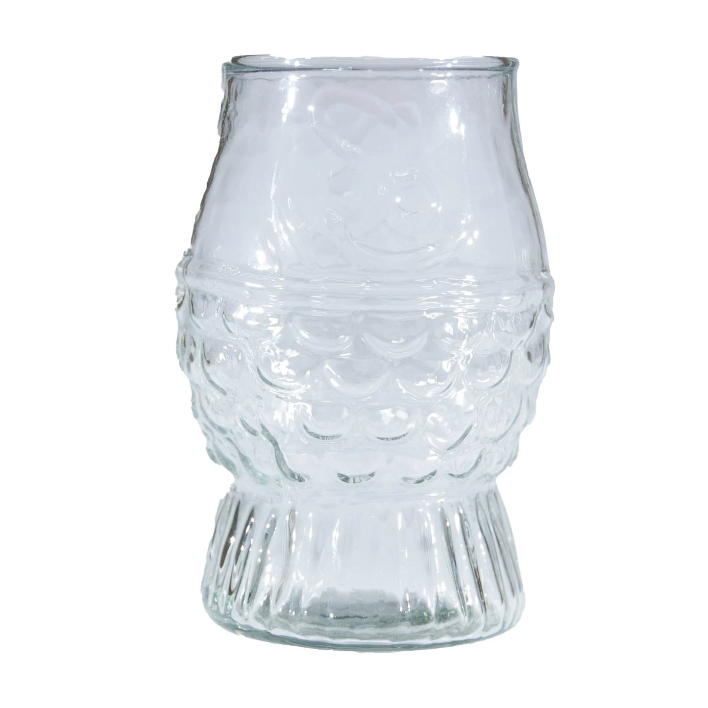 12 oz. Pressed Glass Fish Shaped Drinking Glass