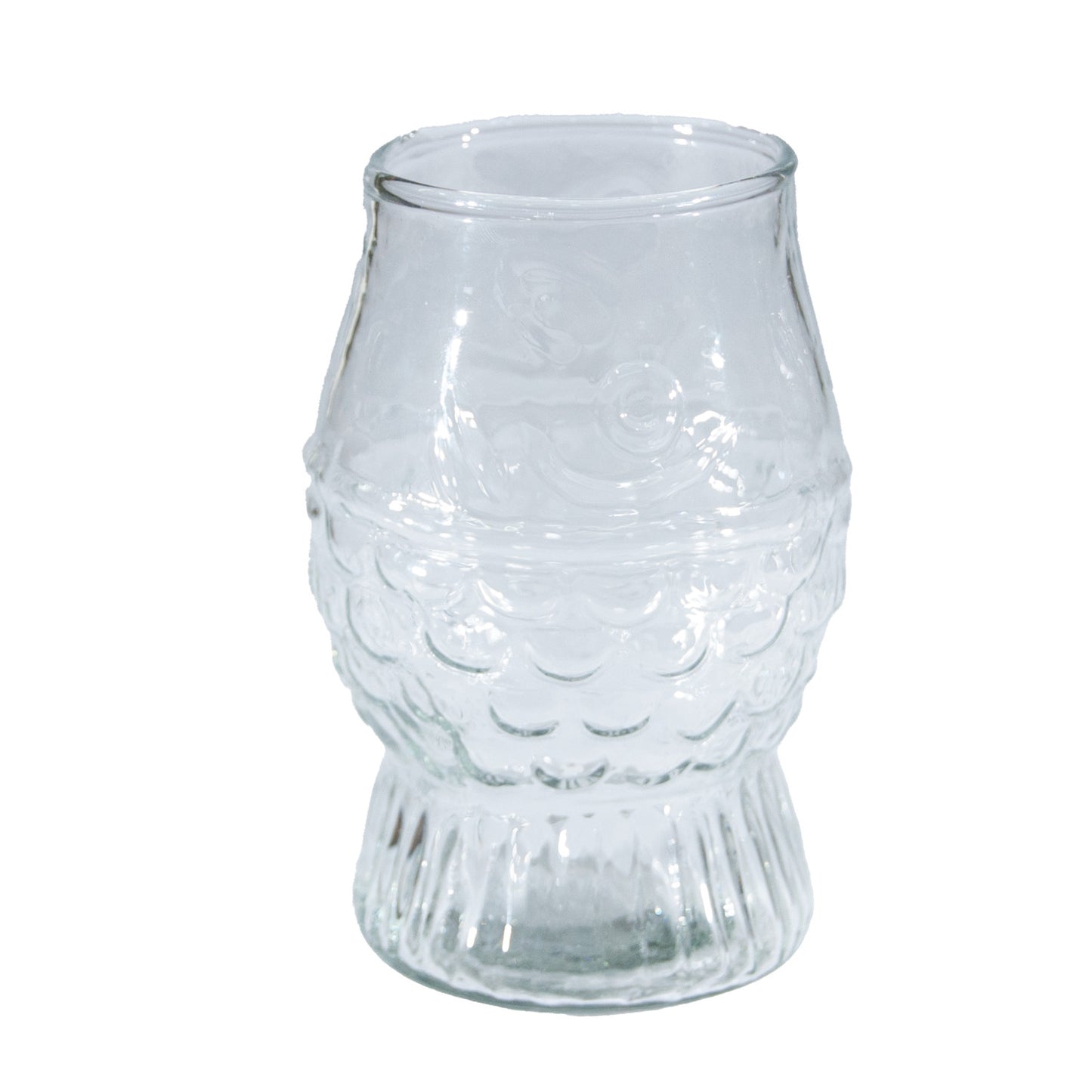 12 oz. Pressed Glass Fish Shaped Drinking Glass