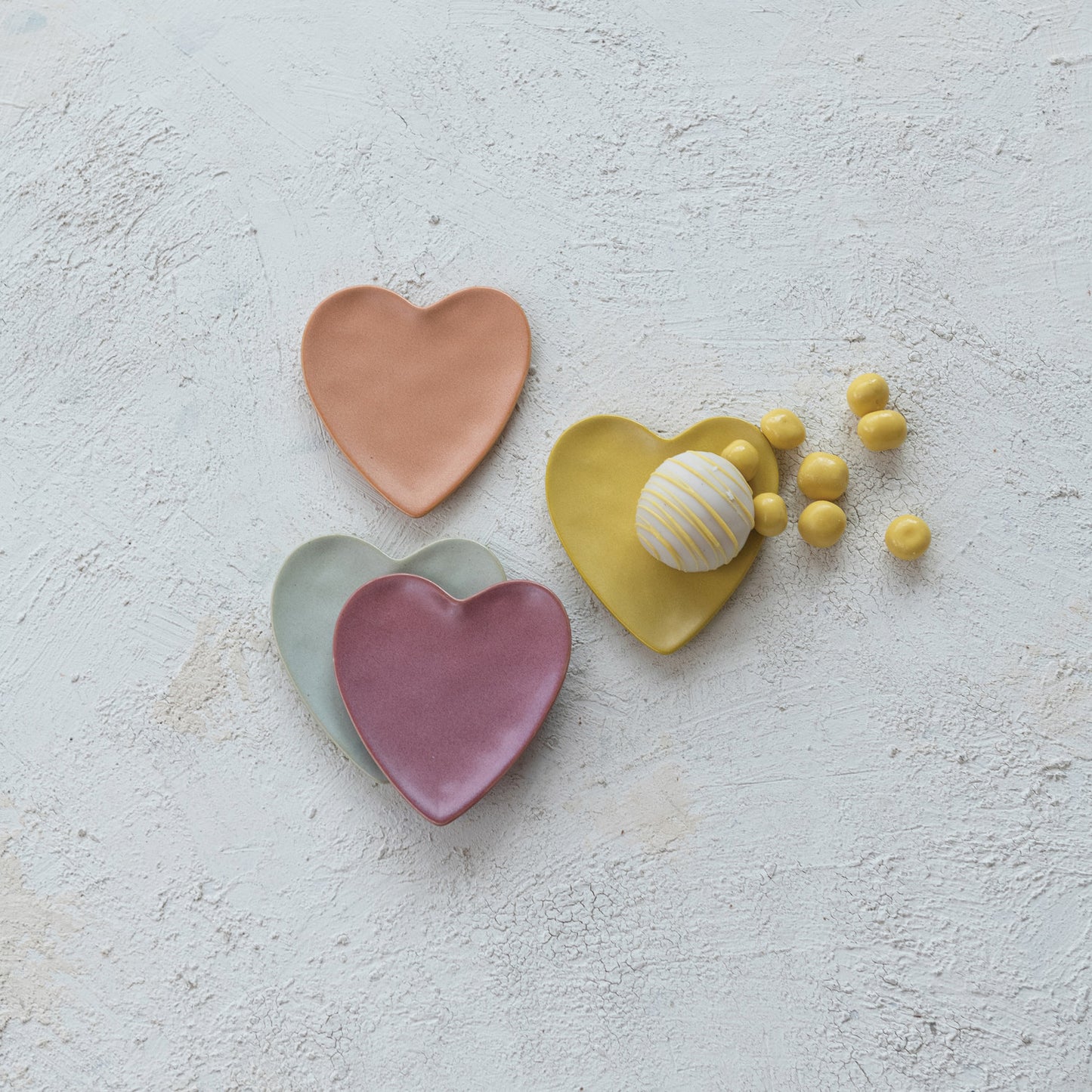 Stoneware Heart Shaped Dish, Matte Finish